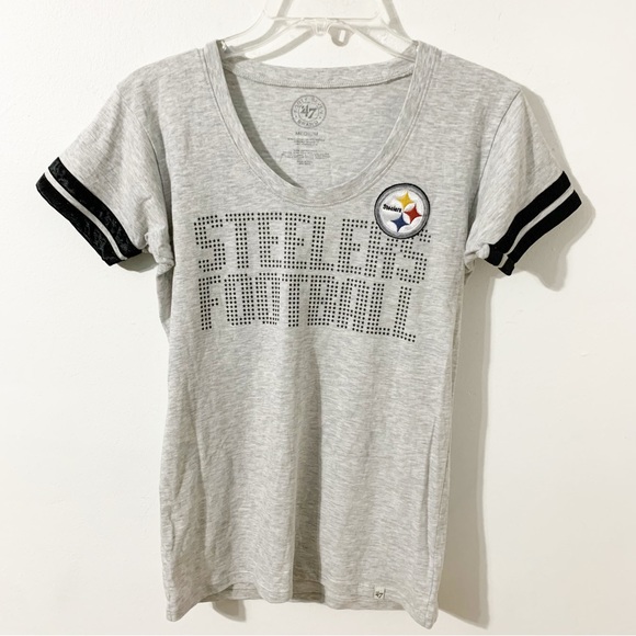 Forty Seven Brand Pittsburg Steelers Short Sleeve Graphic Tee Steelers Foorball - Picture 1 of 7